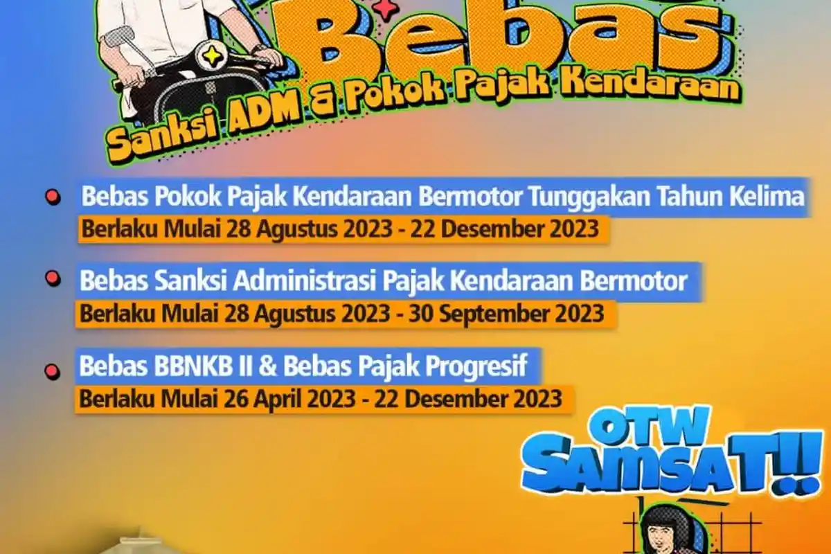 Jadwal dan Cara Ikut Pemutihan Pajak di Jateng, Bebas Pokok Pajak Kendaraan Hingga Akhir 2023