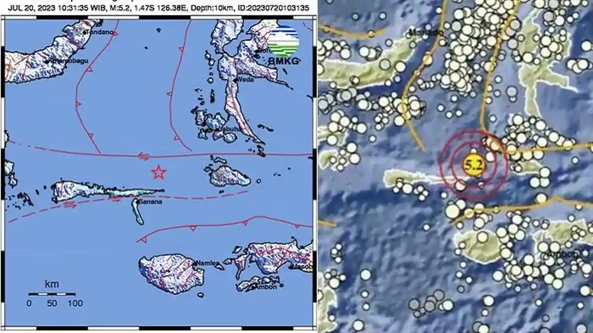 Info BMKG Hari Ini, Gempa Bumi Terjadi di Sasana, Maluku Utara Berkekuatan 5,2 SR