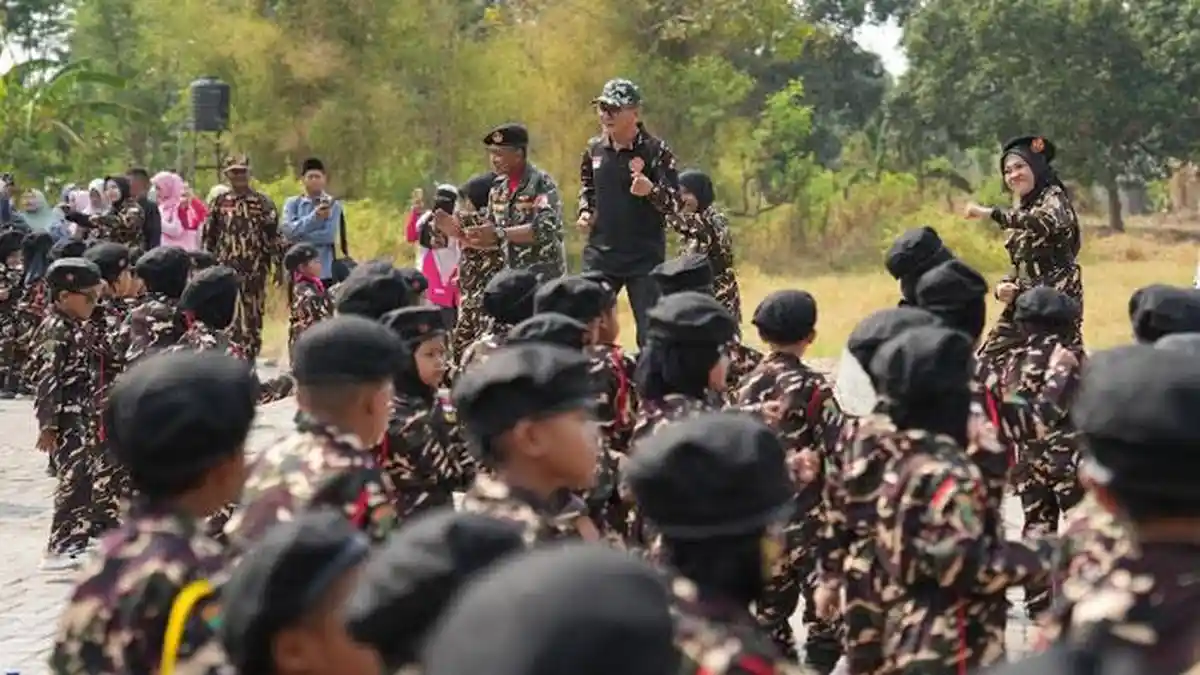 Ratusan Anak Pasuruan Ikuti Banser Kids, Tanamkan Cinta Tanah Air Sejak Dini