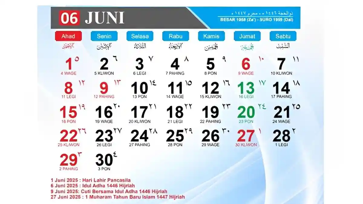 Idul Adha 2025 Kapan? Cek Kalender Juni Beserta Tanggal Merah dan Cuti Bersama