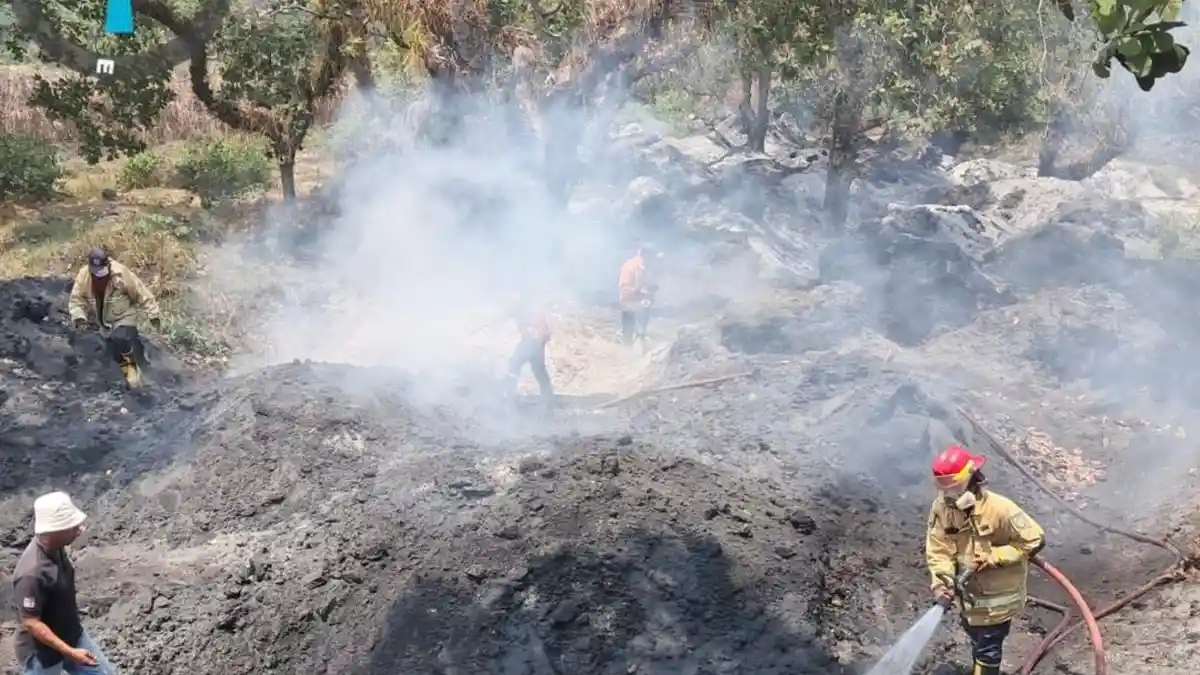 Kebakaran Tumpukan Ampas Tebu di Plosoklaten Kediri, Damkar Berjuang Hampir 5 Jam Padamkan Api