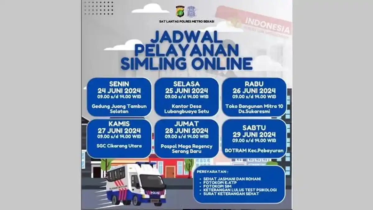 SIM Keliling Kabupaten Bekasi Kamis Ini, 27 Juni 2024, di SGC Cikarang Utara
