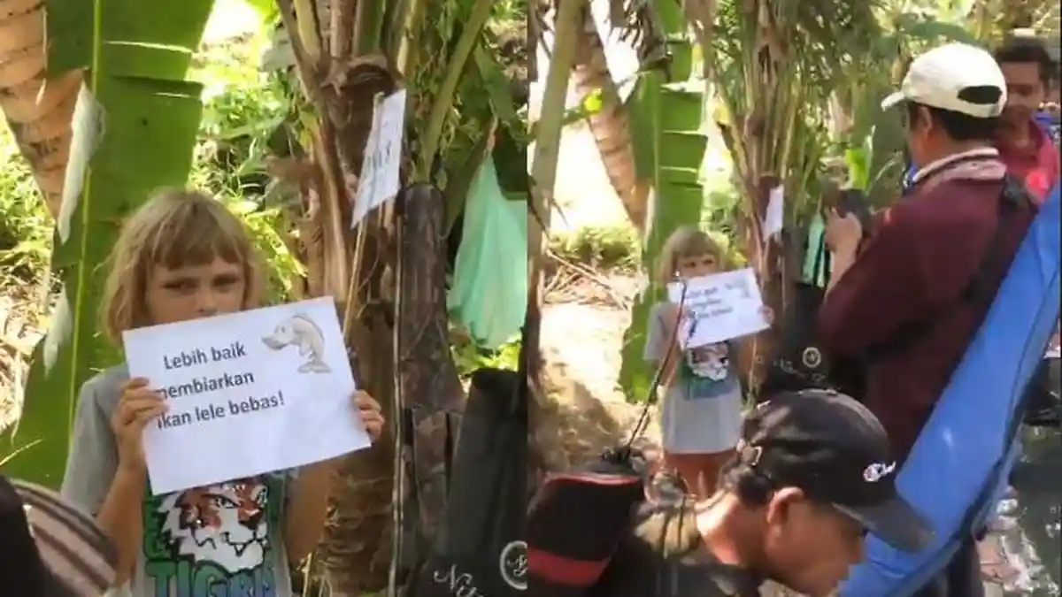 Viral Protes Bocah Bule Usai Lihat Aksi Para Pemancing di Bali, Minta Lele dalam Kolam Dibebaskan