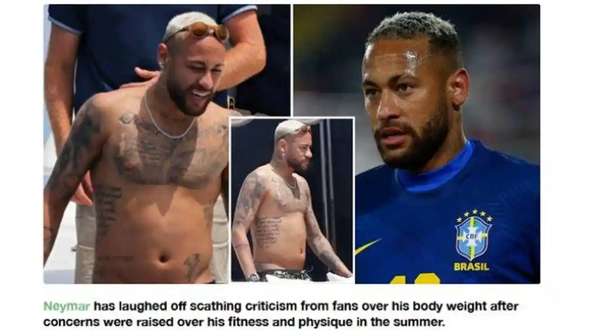 Perut Neymar Seperti Wanita Hamil, Badannya Kegemukan Gerakannya Lamban Jadi Bahan Tertawaan