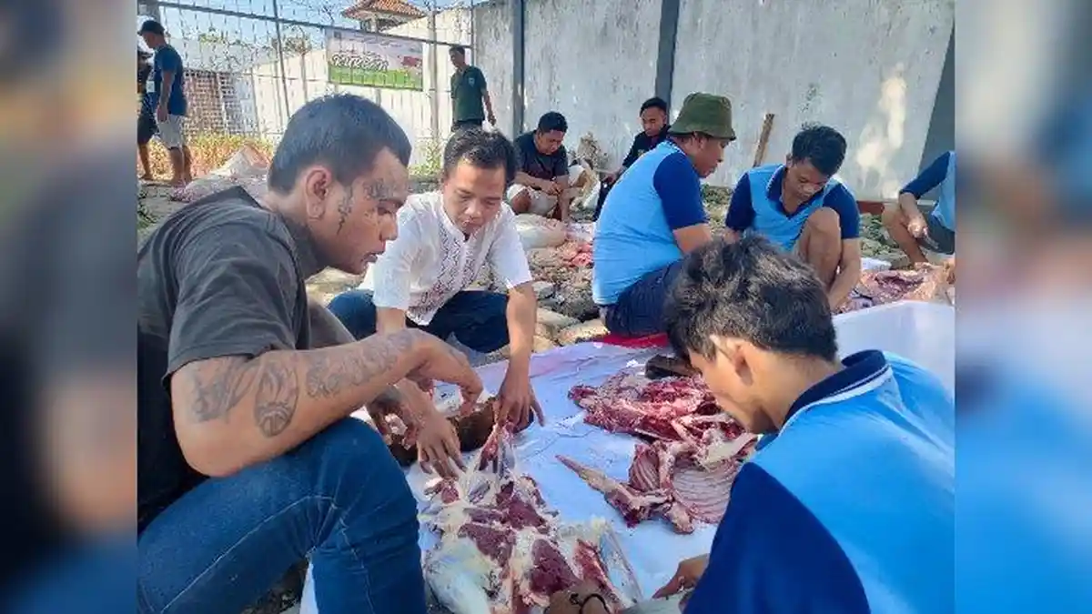 Melihat Suasana Hangat Momen Iduladha di Dalam Lapas Indramayu