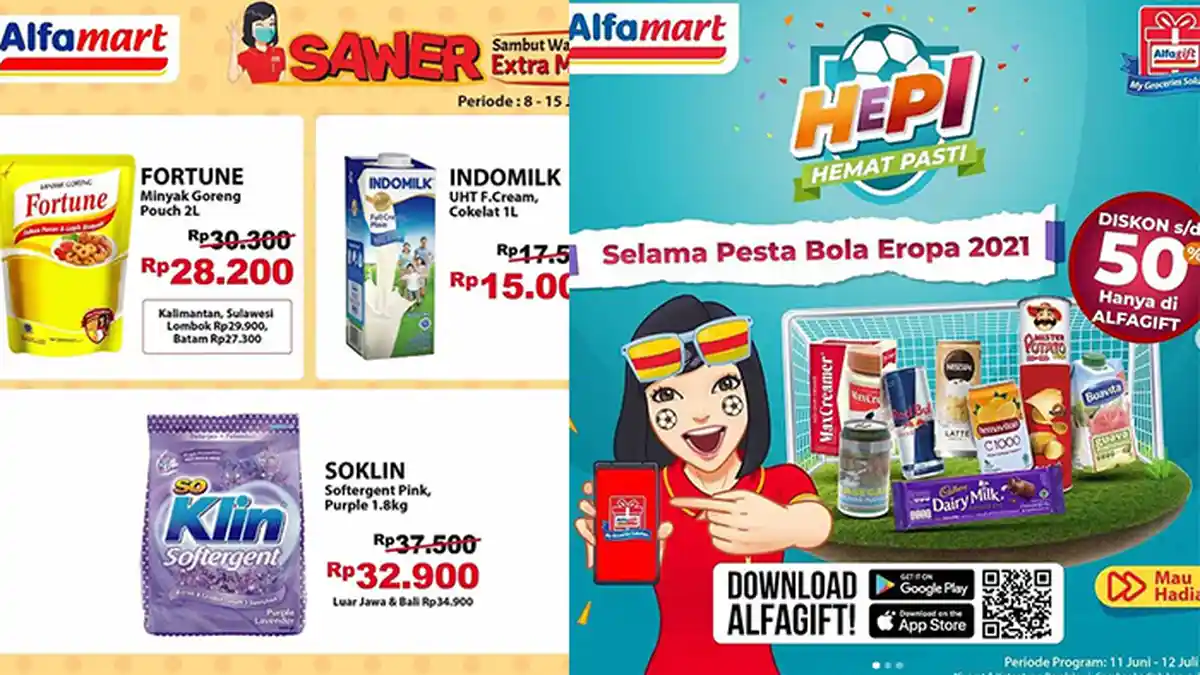 Promo Alfamart Tinggal Dua Hari 14-15 Juni 2021, Minyak Goreng 2L Rp27.300, HEPI Snack Diskon 50%