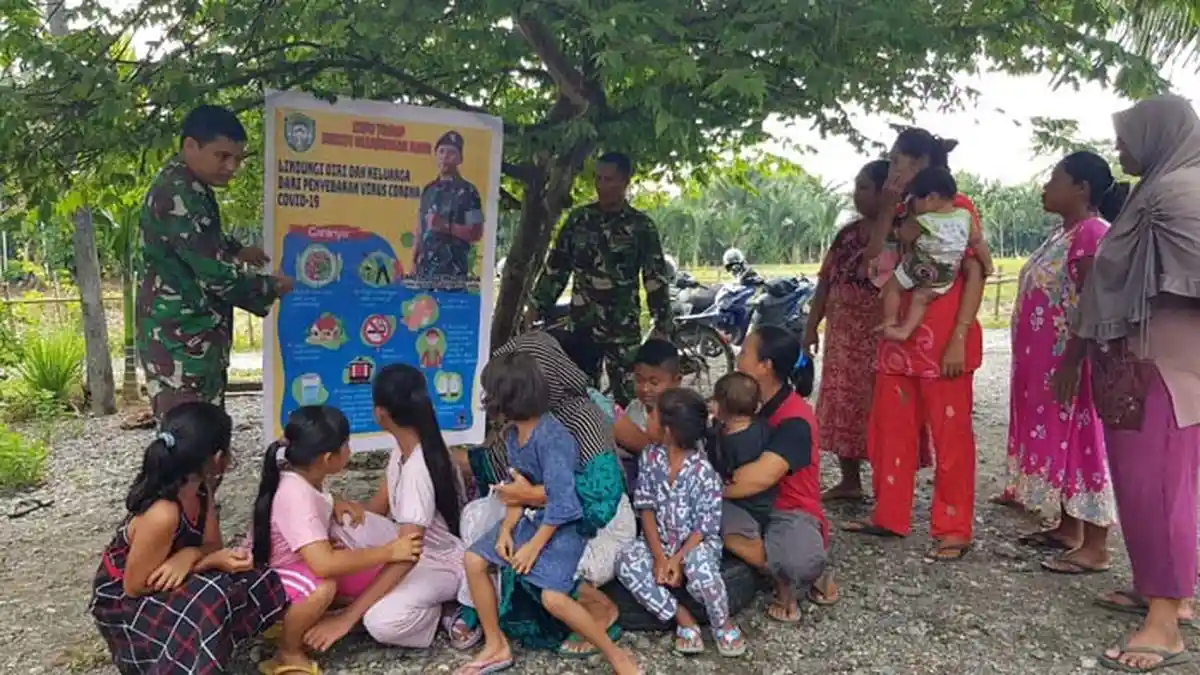 Prajurit Kodim 0116/Nagan Raya Sosialisasi Cegah Virus Corona, Ini Pesan ke Masyarakat