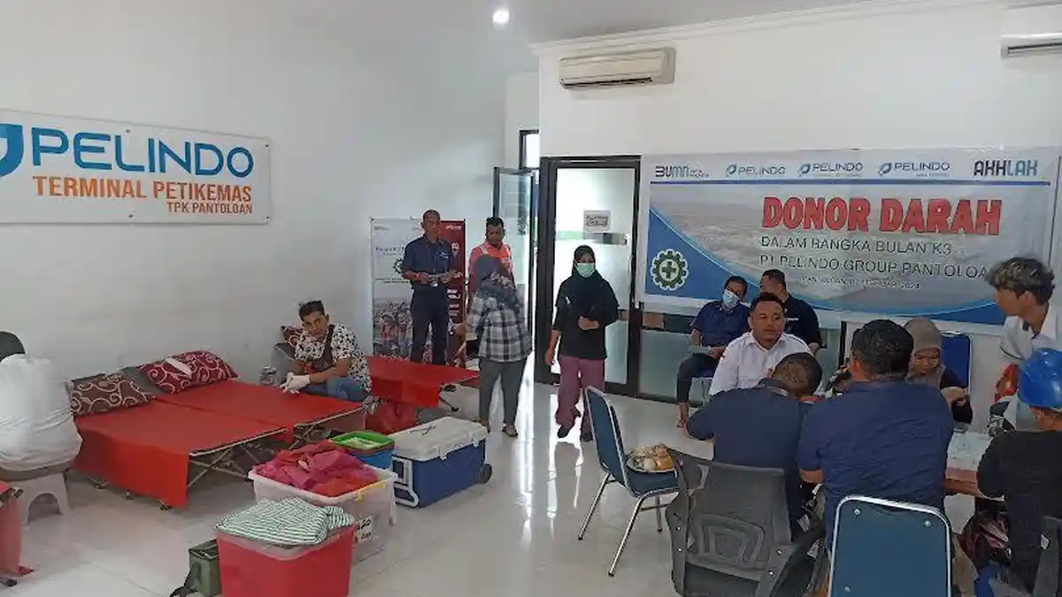 Donor Darah PT Pelindo Regional 4 Pantoloan Palu Kumpulkan 30 Kantong