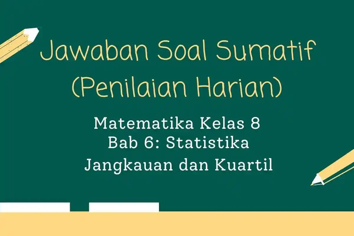 Jangkauan Interkuartil dari data: 7, 5, 5, 6, 9: Jawaban Soal Sumatif Matematika Kelas 8 SMP/Mts