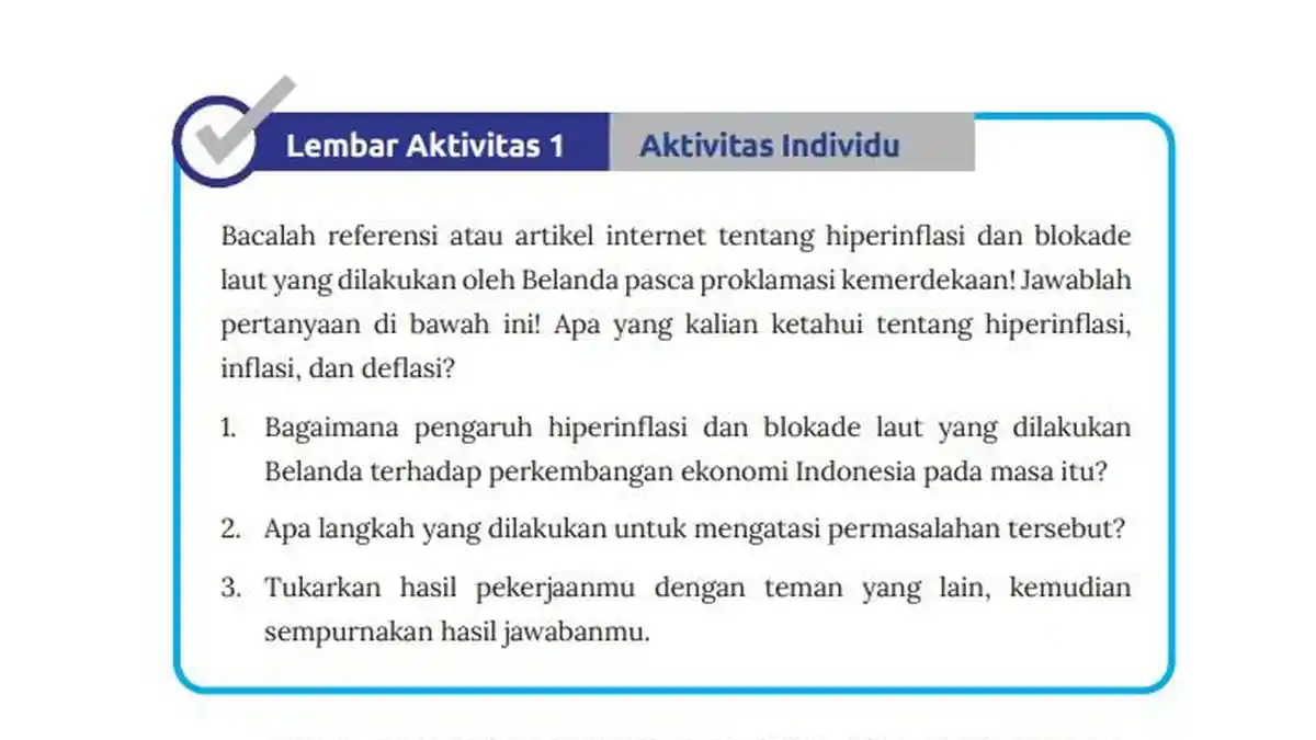Kunci Jawaban IPS Kelas 8 Halaman 227 Kurikulum Merdeka: Pengaruh Hiperinflasi dan Blokade Laut