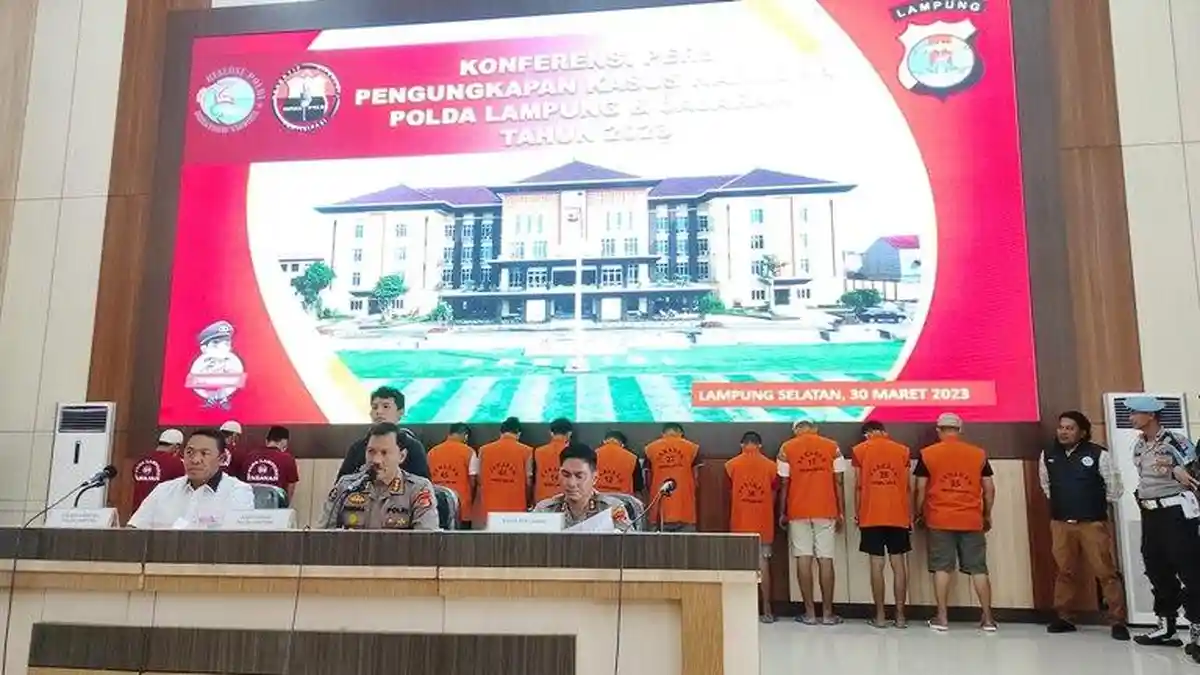 Polda Lampung Berhasil Amankan 22 Tersangka Kasus Narkoba Selama Tiga Bulan