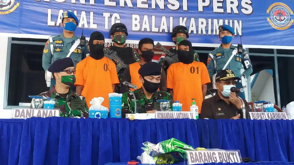 Nyamar Jadi Nelayan, 3 Warga Karimun Ditangkap Tim Lanal TBK terkait Jaringan Narkoba Internasional