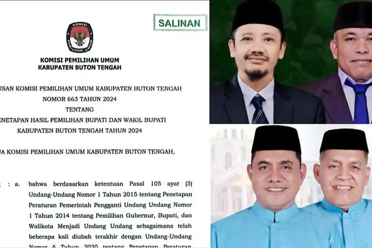 Hasil Pilkada Buton Tengah 2024: Azhari vs La Andi Selisih 586 Suara, Rincian Pleno KPU 7 Kecamatan