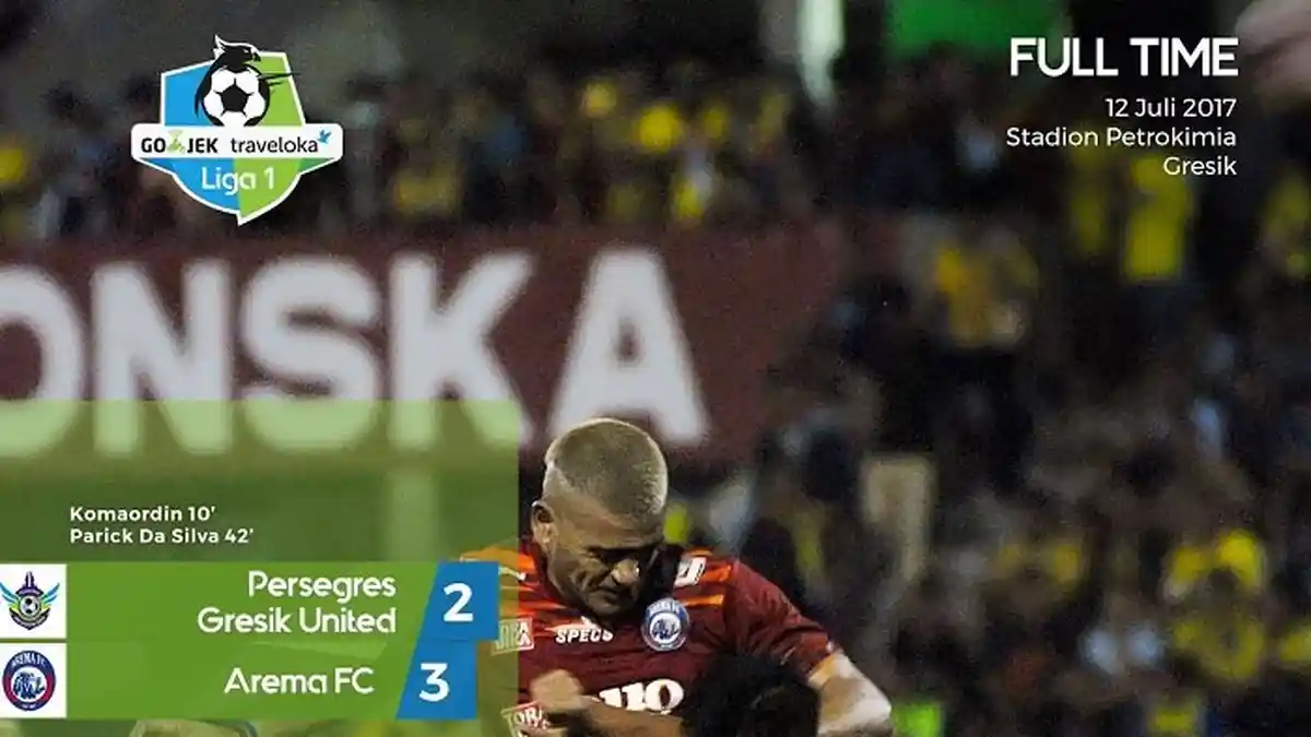 Persegres Gresik vs Arema FC: Skor Akhir 2-3 Arema FC Menang