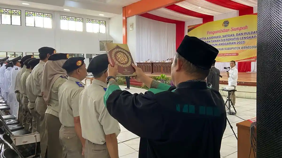 Panitia PTSL 2023 Disumpah, Tahun Ini Wonosobo Kejatah Terbitkan 64.000 Sertifikat Tanah