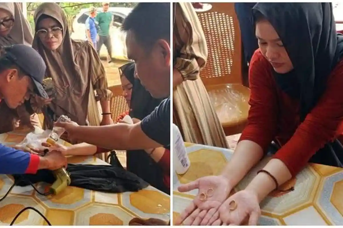 WANITA Muda Asal Jirak Muba Datangi Damkar PALI, Minta Lepasi 3 Cincin yang Sebabkan Jarinya Bengkak