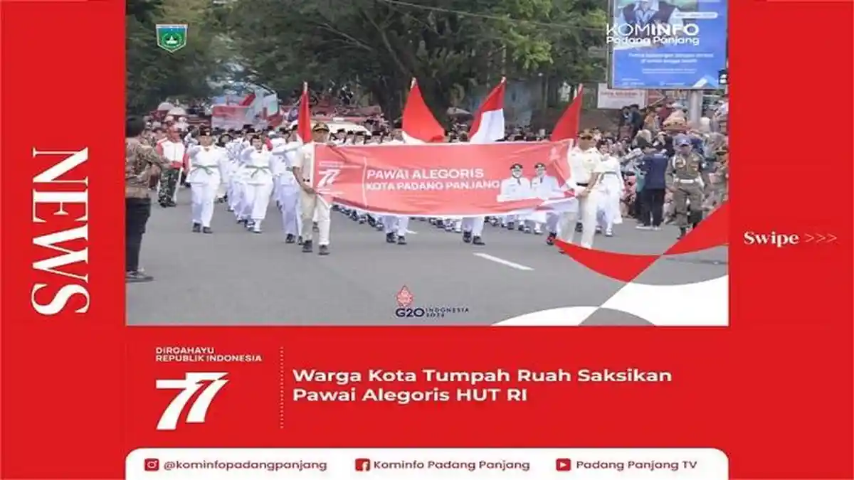 Warga Kota Padang Panjang Tumpah Ruah Saksikan Pawai Alegoris HUT RI