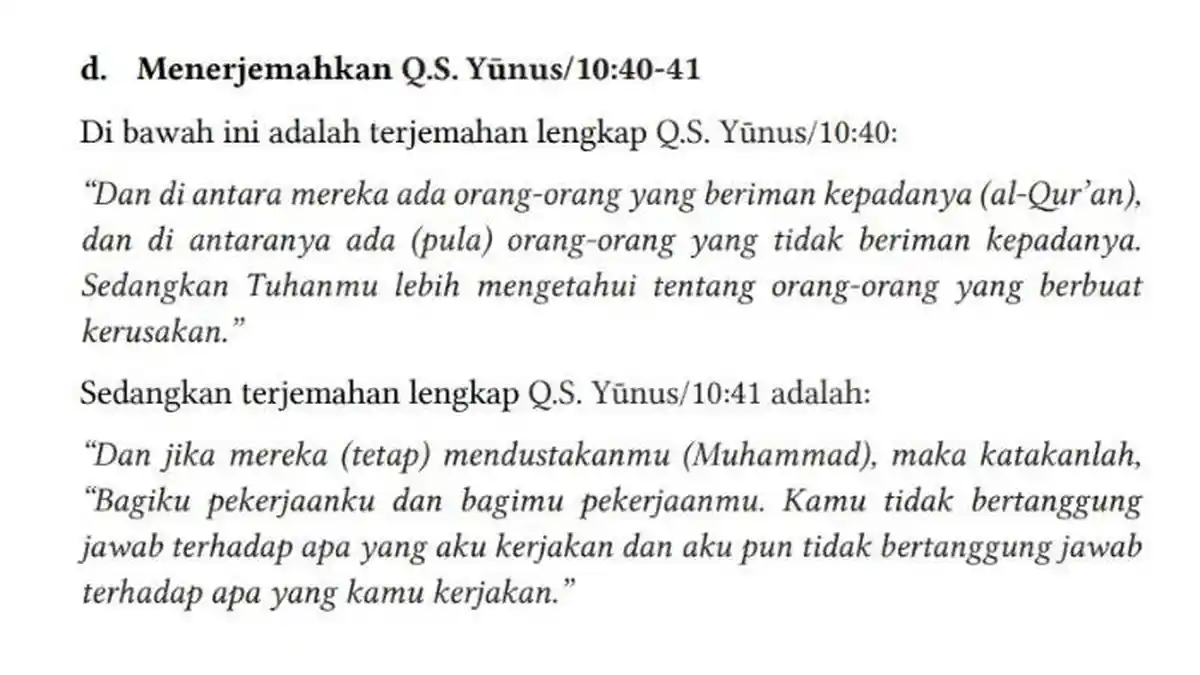 KUNCI JAWABAN PAI Kelas 11 Kurikulum Merdeka Dalam QS Yunus/10: 41 Ada Kalimat فَقُلْ لِّيْ عَمَلِيْ