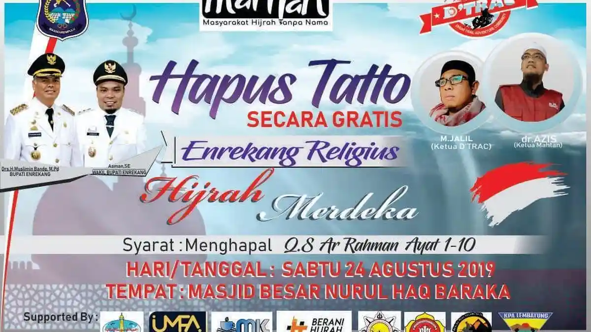 Peringati HUT ke-8, DTrac Enrekang Bakal Gelar Hapus Tato Gratis