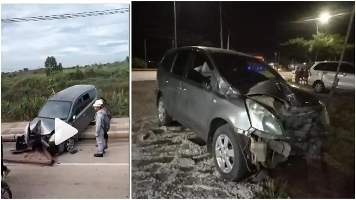 Minibus Tabrak Tiang Listrik, Kecelakaan Depan Pos Polisi Musi 2, Sopir Tak Sempat Ngerem