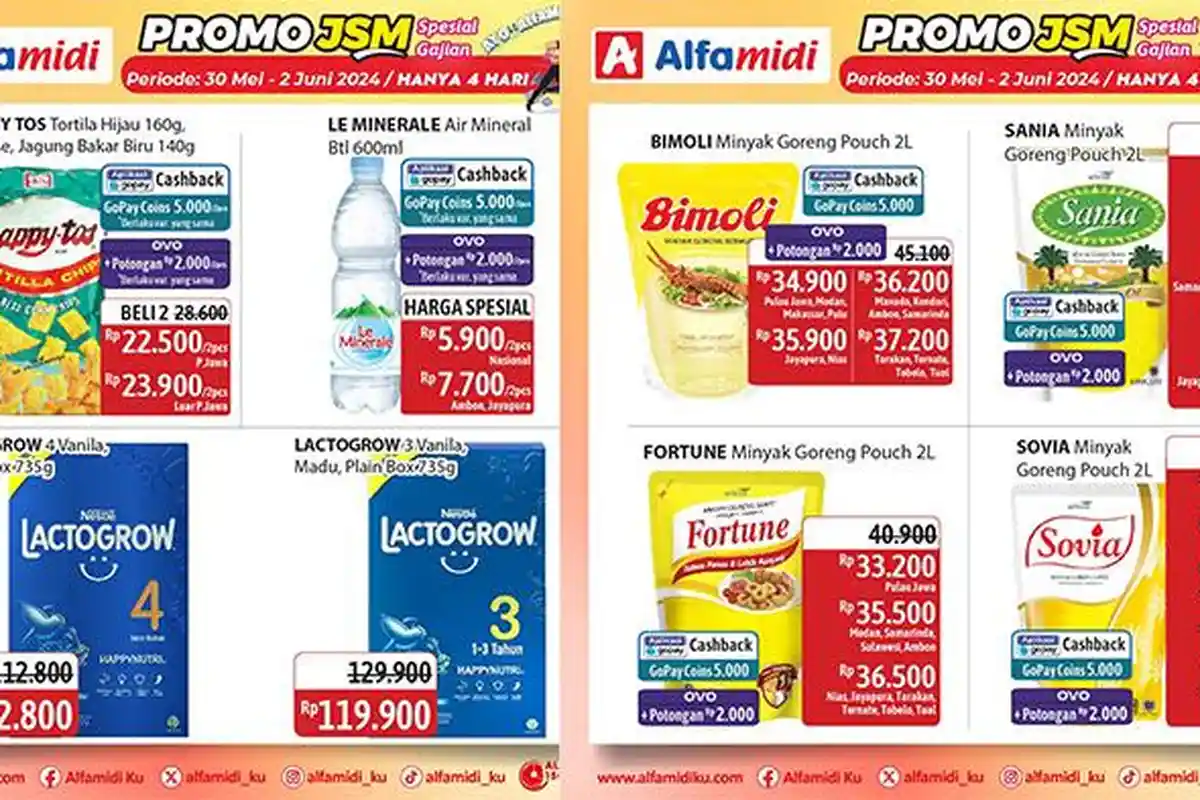 Katalog Promo JSM Alfamidi Spesial Gajian 30 Mei - 2 Juni 2024 : Minyak Goreng Fortune 2 L Rp 33.200
