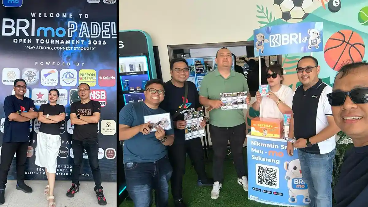Booth Lelang BRI Bitung Curi Perhatian di BRImo Padel Open Tournament 2026 Manado