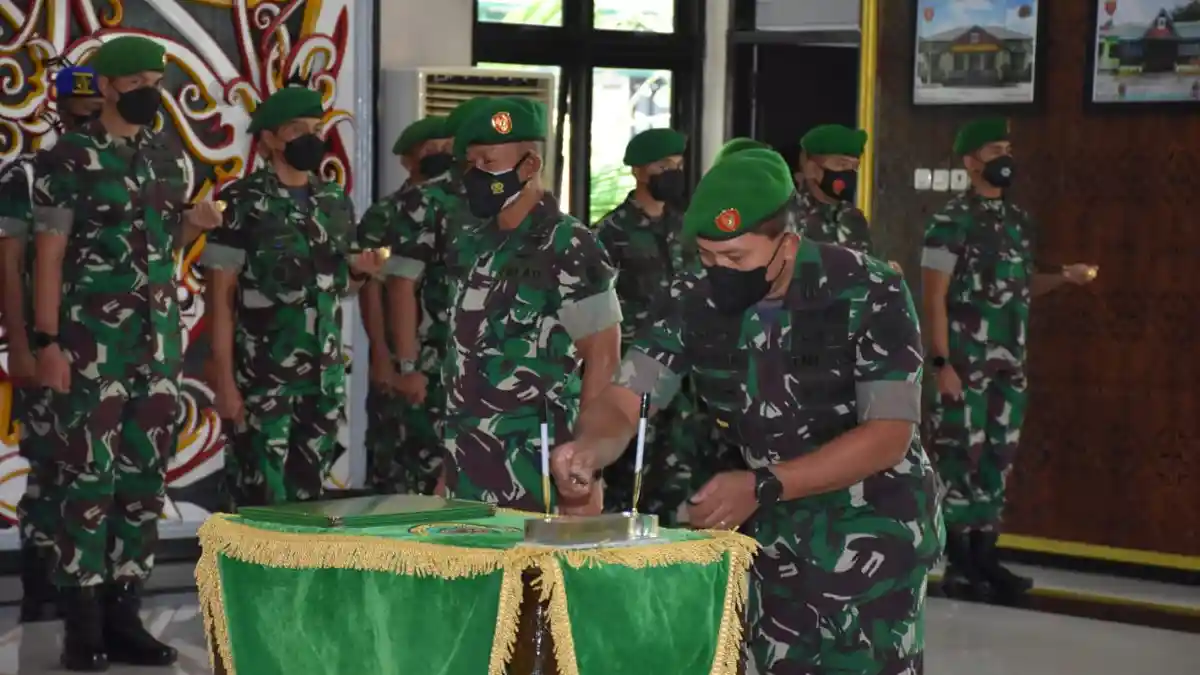 Danrem 091/ASN Sertijab Dandim Berau, Ingatkan Virus Corona Varian Omicron