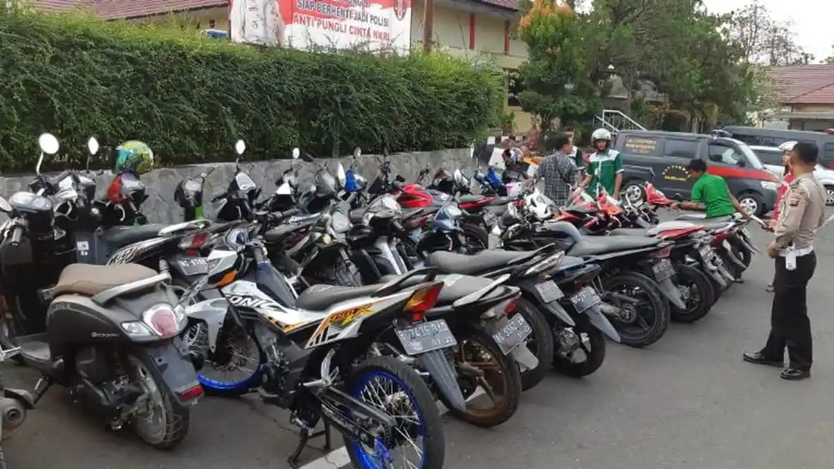 Puluhan Kendaraan Knalpot Racing Terjaring Razia Satlantas Polres Lahat