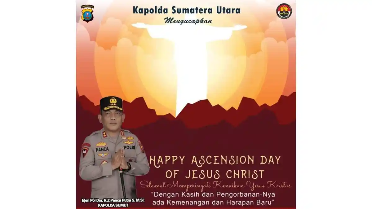 Kapolda Sumut Ucapkan Selamat Memperingati Kenaikan Isa Almasih