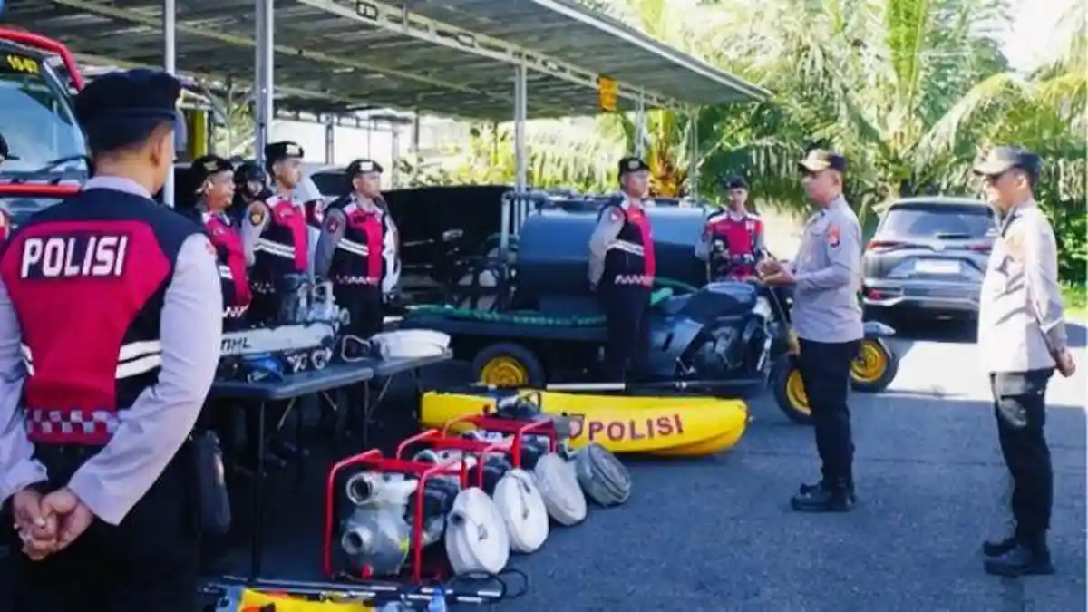 Hadapi Musim Kemarau, Armada dan Alat Pemadam Kebakaran di Polres OKI Diperiksa, Pastikan Siap Pakai