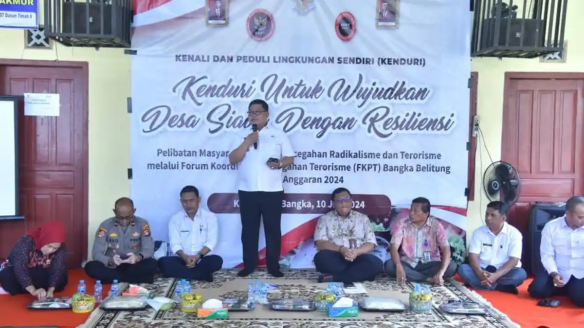Pj Bupati Bangka M Haris Buka Kenduri di Desa Karya Makmur