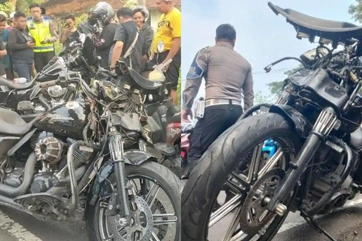 Kecelakaan Maut, Pengendara Harley Suami Istri Tewas, Moge Bersenggolan lalu Jatuh Tertabrak Mobil