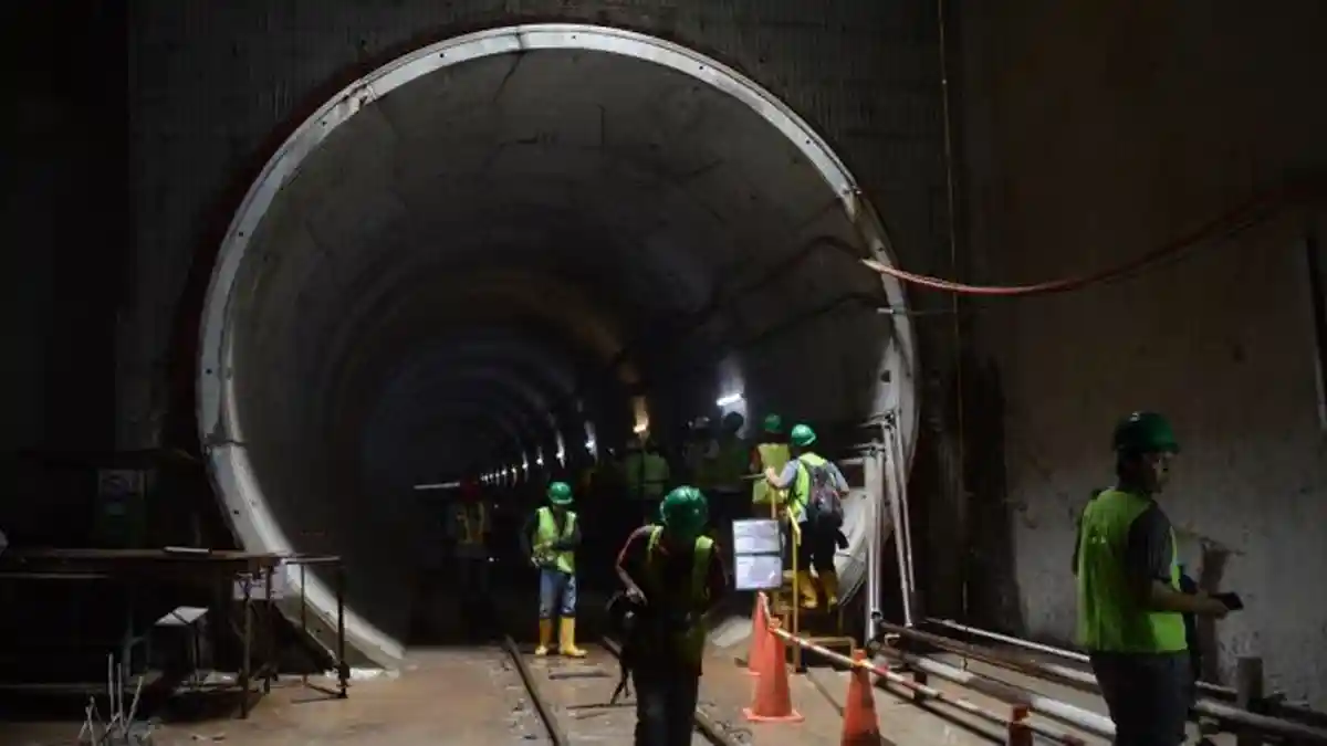 Penampakan Terowongan Bawah Tanah MRT Jakarta