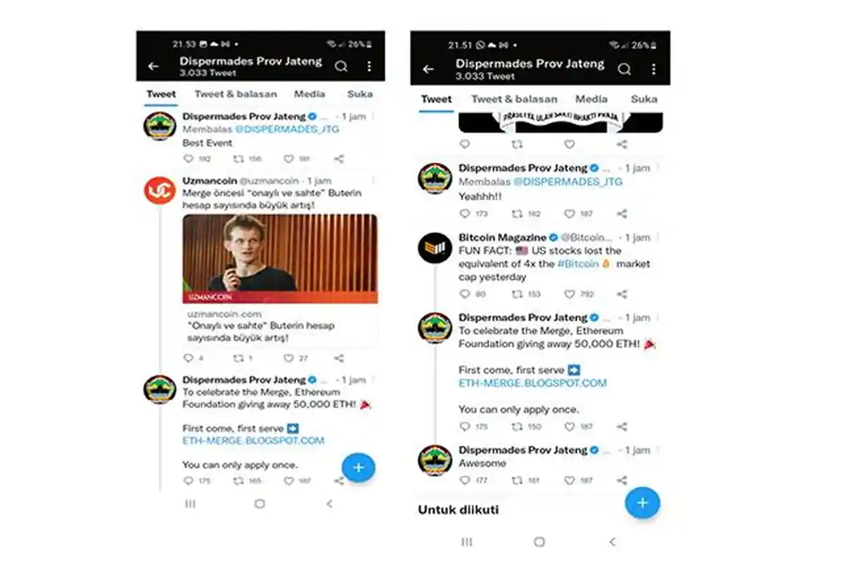 Akun Twiter Dinpermandes Jateng Kena Hack, Kini Telah Bisa Dibuka Normal Lagi