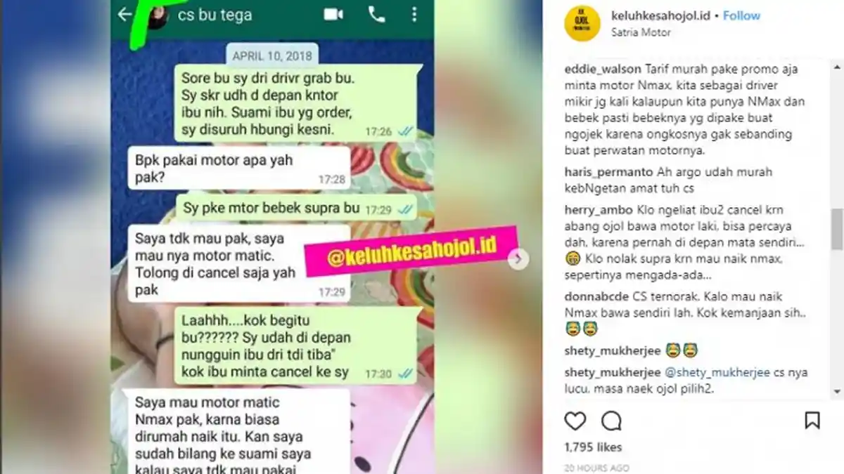 Sudah Nunggu Lama, Driver Ojol Ini Justru Dicancel Customer Gara-gara Pakai Motor Bebek