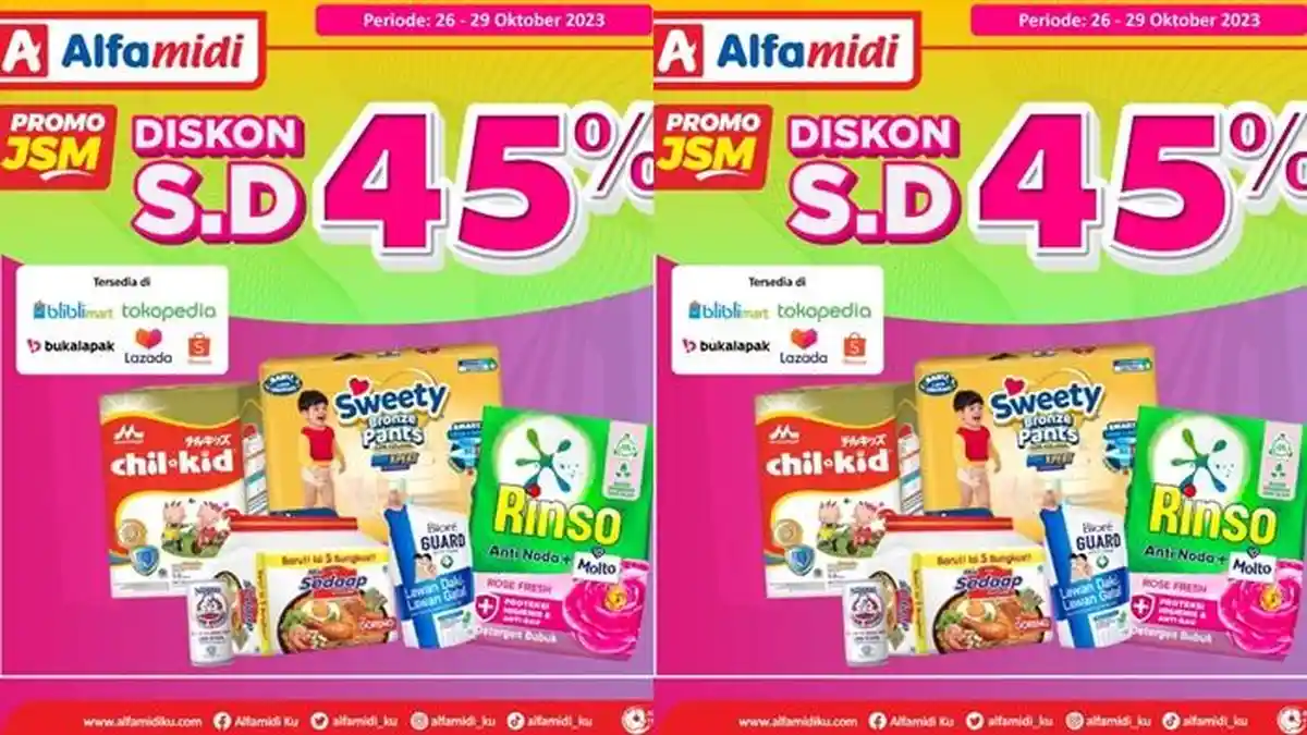Katalog Promo Alfamidi Hari ini Sabtu 28 Oktober 2023, Dapatkan Diskon hingga 45 Persen