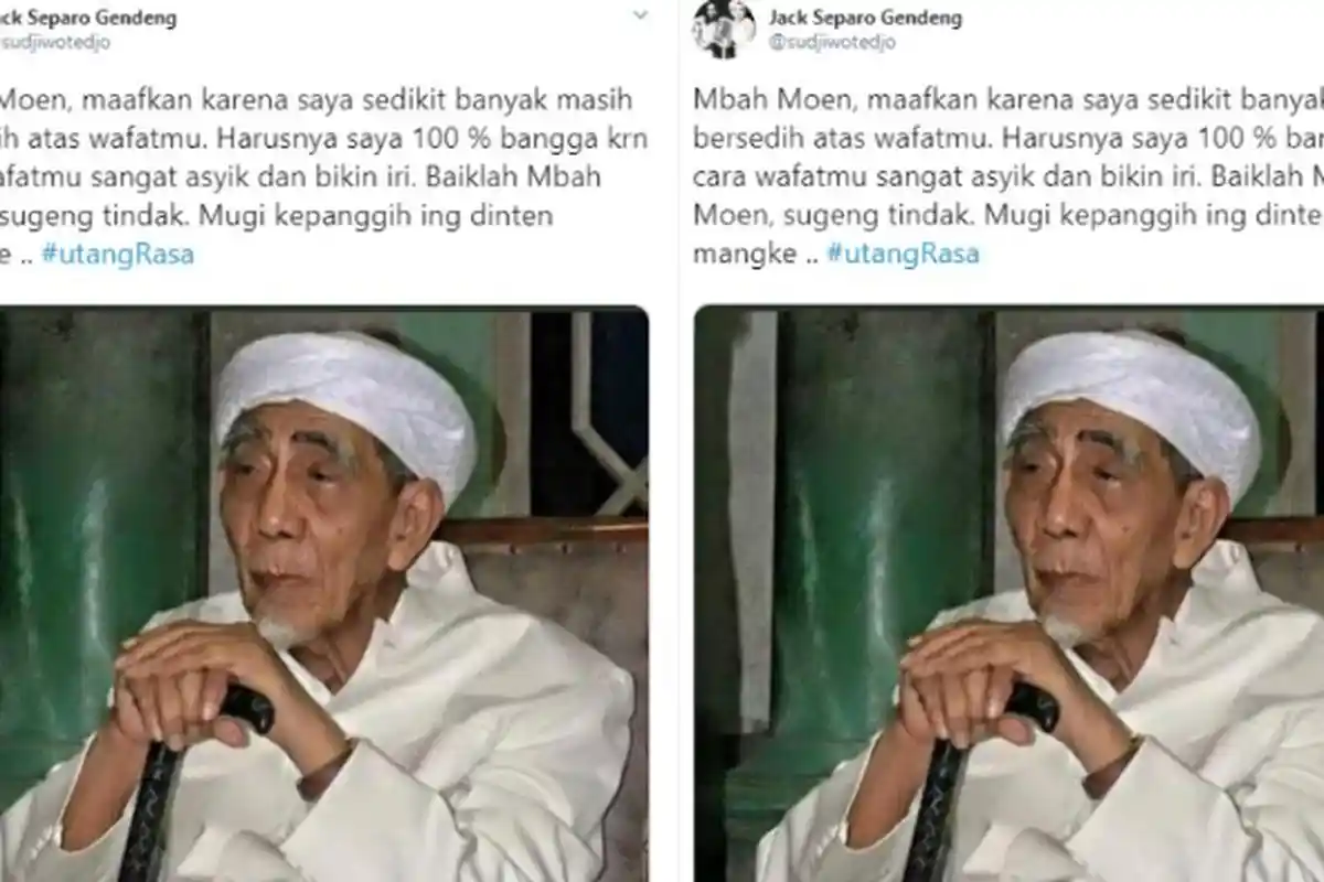Ikut Berduka KH Maimun Zubair (Mbah Moen) Meninggal, Sudjiwo Tedjo: Cara Wafatmu Asyik dan Bikin Iri