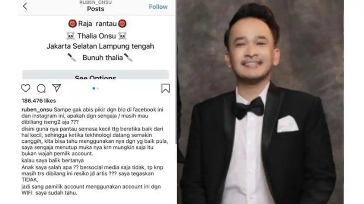 Dilacak oleh Ruben Onsu, Ternyata Ini Sosok Netizen Pemilik Akun Ulil Bochil yang Ancam Bunuh Thalia