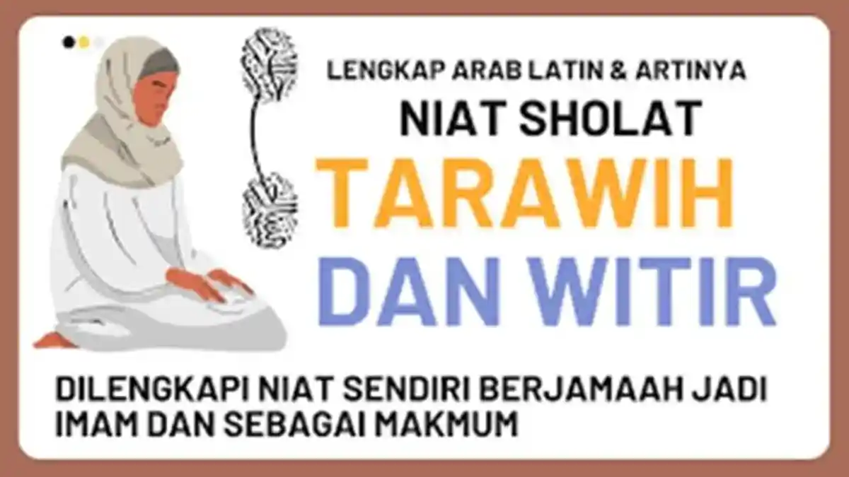 Bacaan Niat Sholat Tarawih dan Witir Ramadhan 2024, Lengkap dengan Tata Caranya