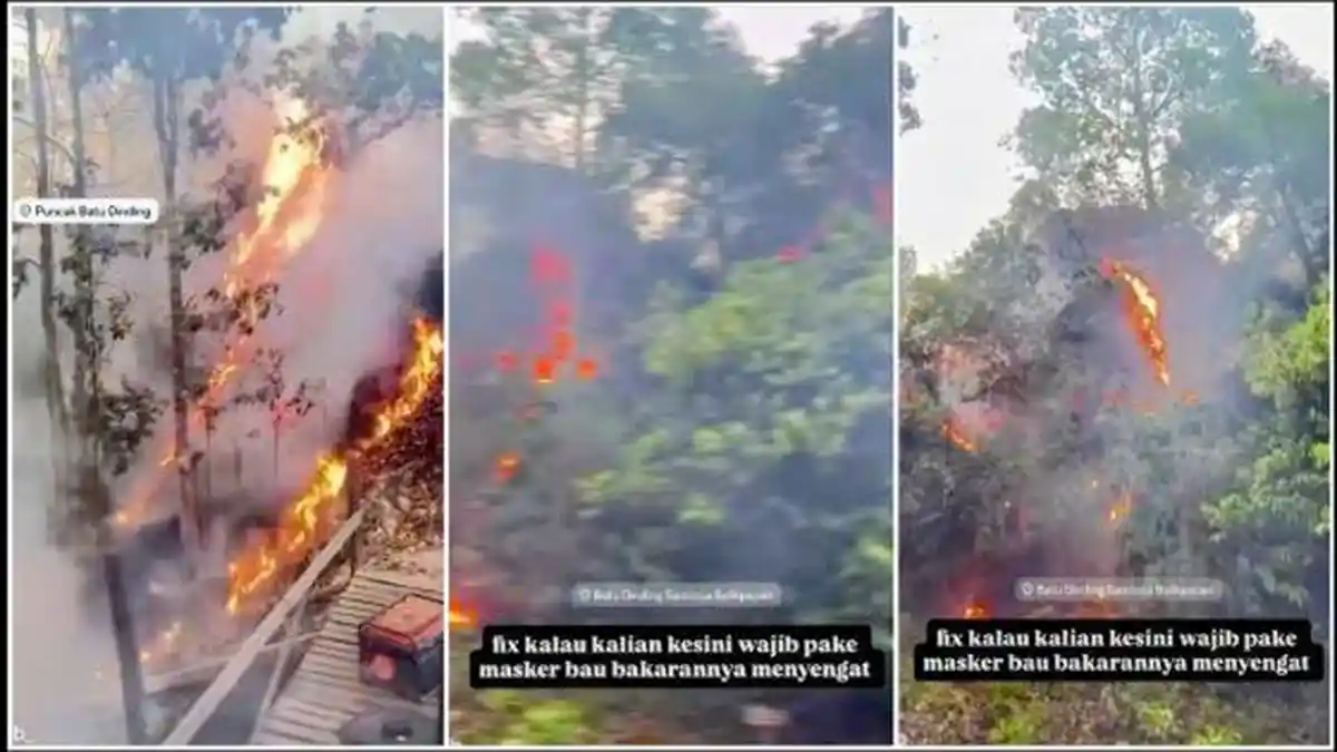 Ngeri! Karang Puncak Batu Dinding Dilalap Si Jago Merah