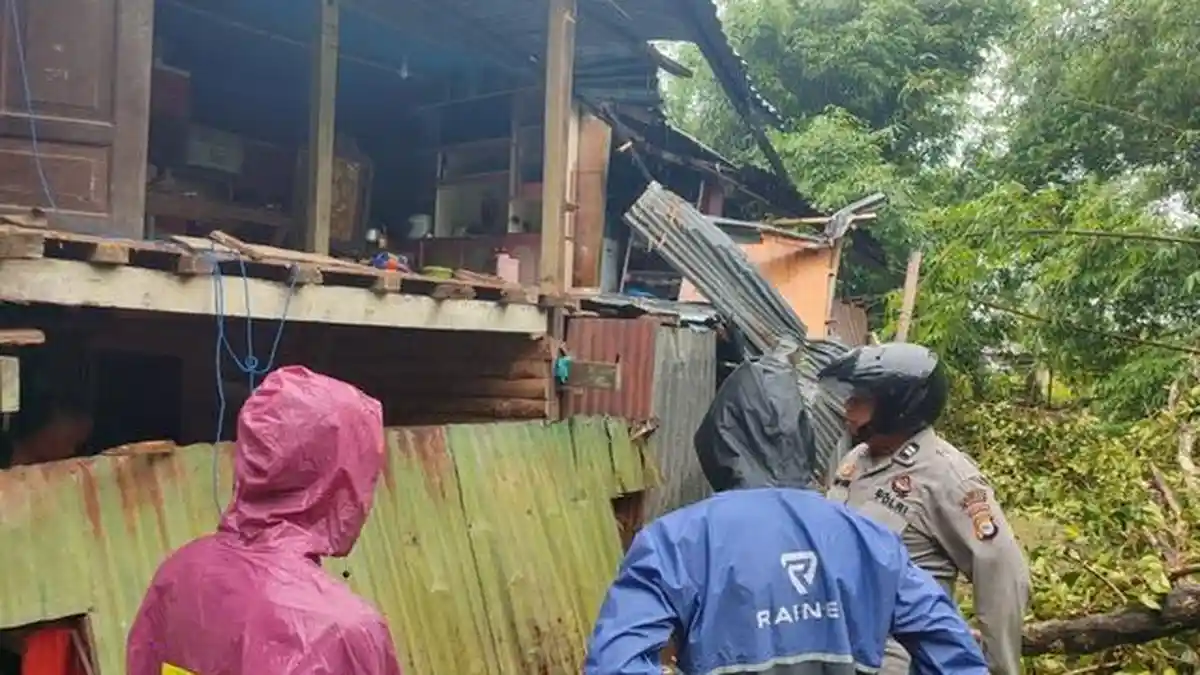 Pohon Tumbang Timpa Satu Unit Rumah di Mandai Maros  
