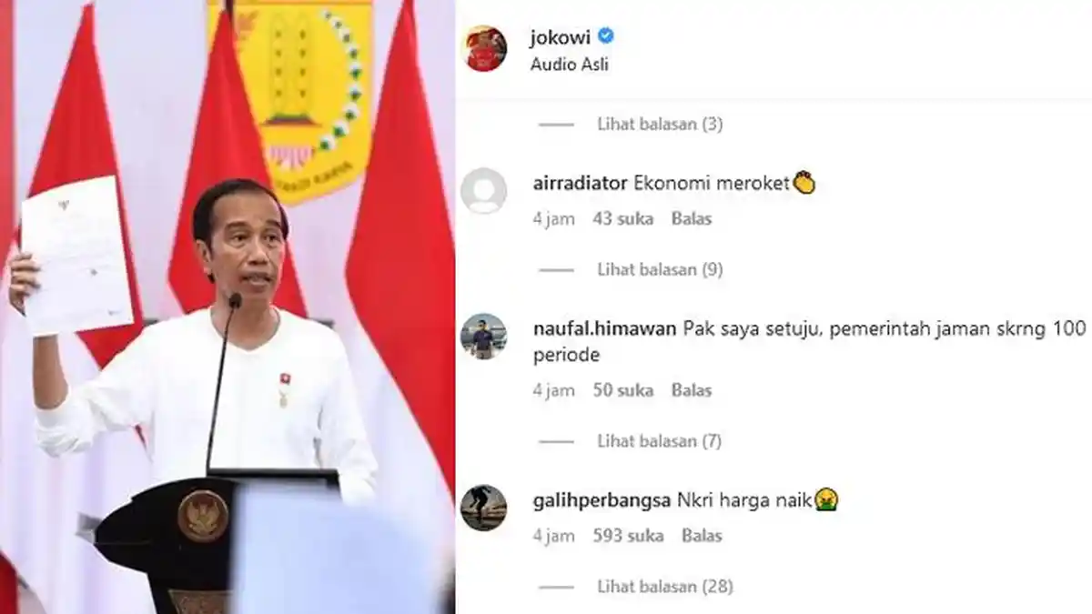 Buntut Kenaikan BBM, Instagram Jokowi Diserang Warganet, Netizen Indonesia: NKRI Harga Naik!