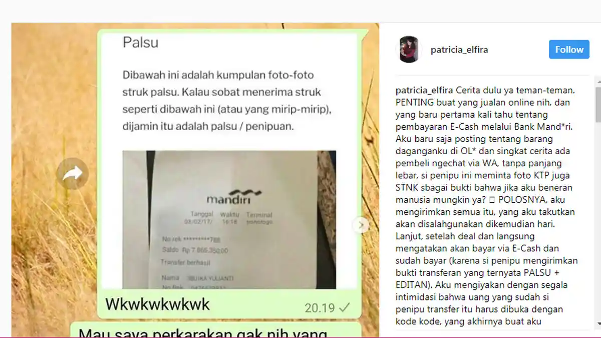 Waspada, Modus Penipuan E-Cash Kembali Terjadi, Perempuan Cantik Ini Hampir Jadi Korban