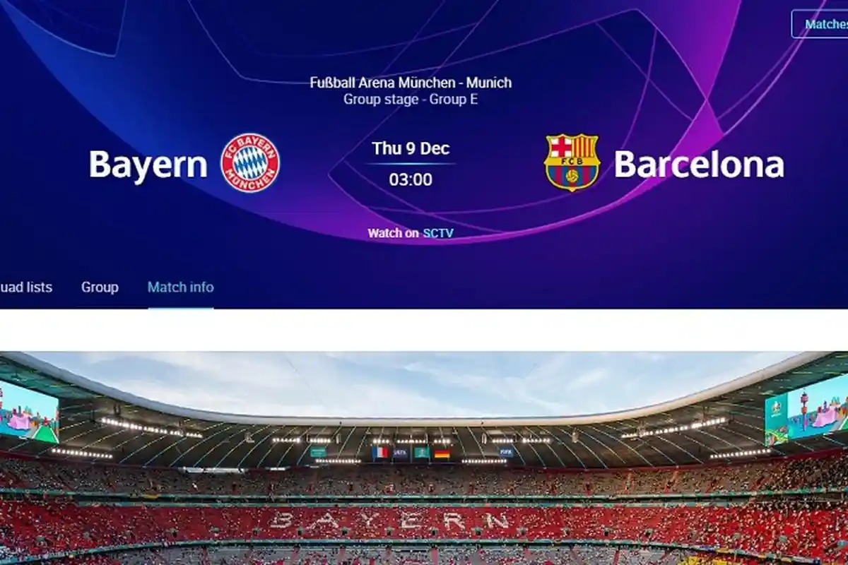 Link Live Streaming Bayern Munchen vs Barcelona Cek via UEFA.com