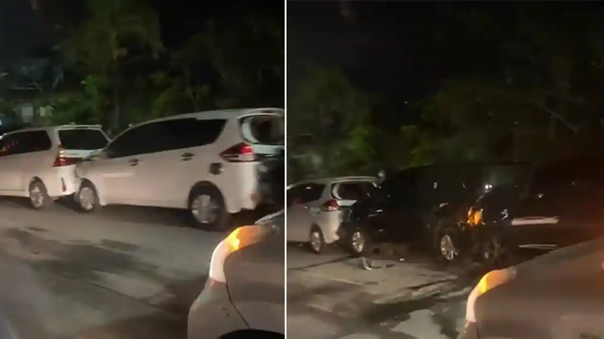 Tabrakan Beruntun Libatkan 6 Mobil di Jalan Sunset Road Kuta, Warganet: Tiati Ya Malam Mingguannya