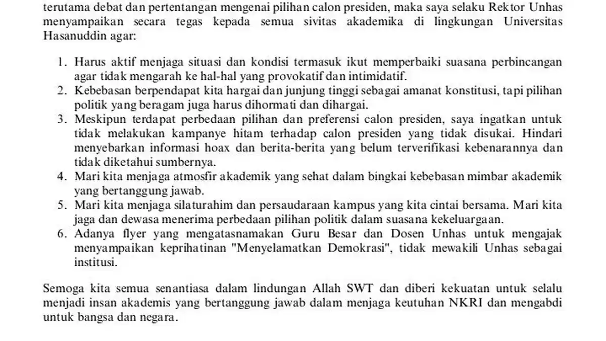 Rektor Prof Jamaluddin Jompa Tegaskan Aksi Guru Besar Tidak Mewakili Unhas!