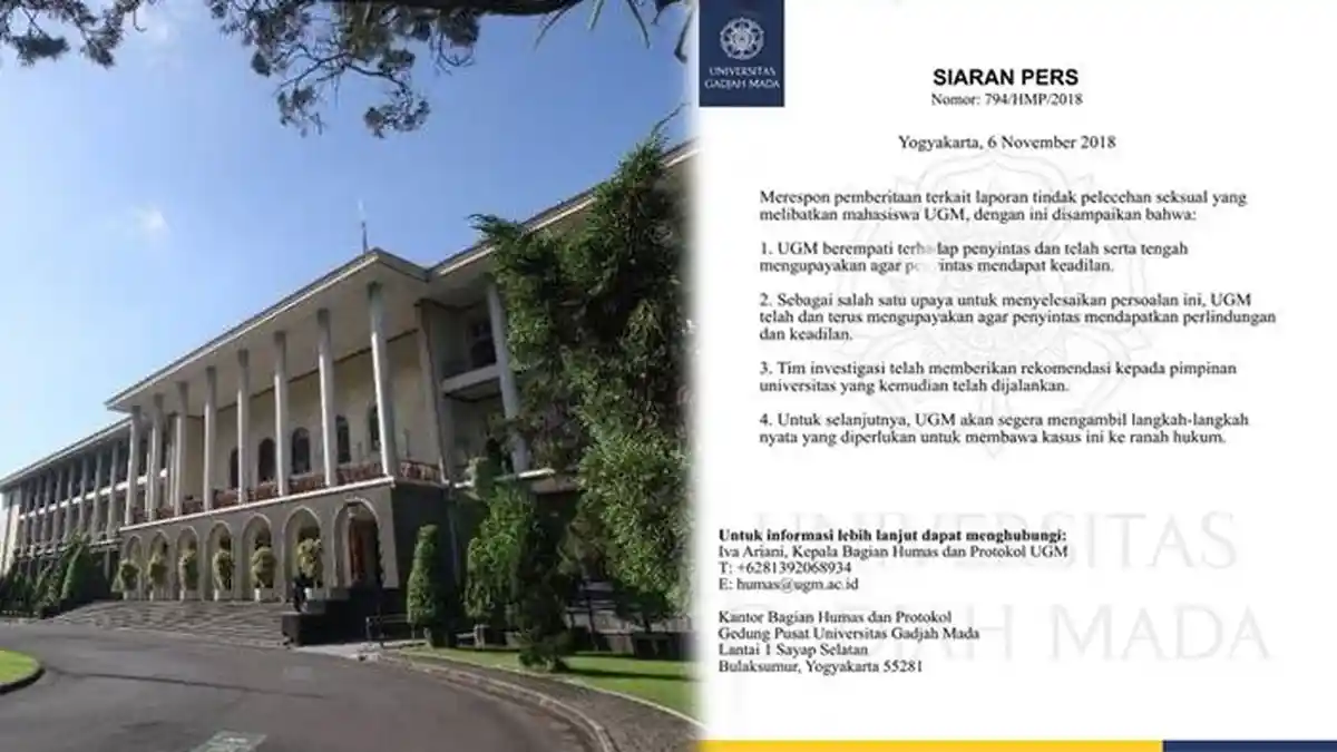 UGM Ambil Tindakan Terkait Pemberitaan Pelecehan Seksual Mahasiswi KKN