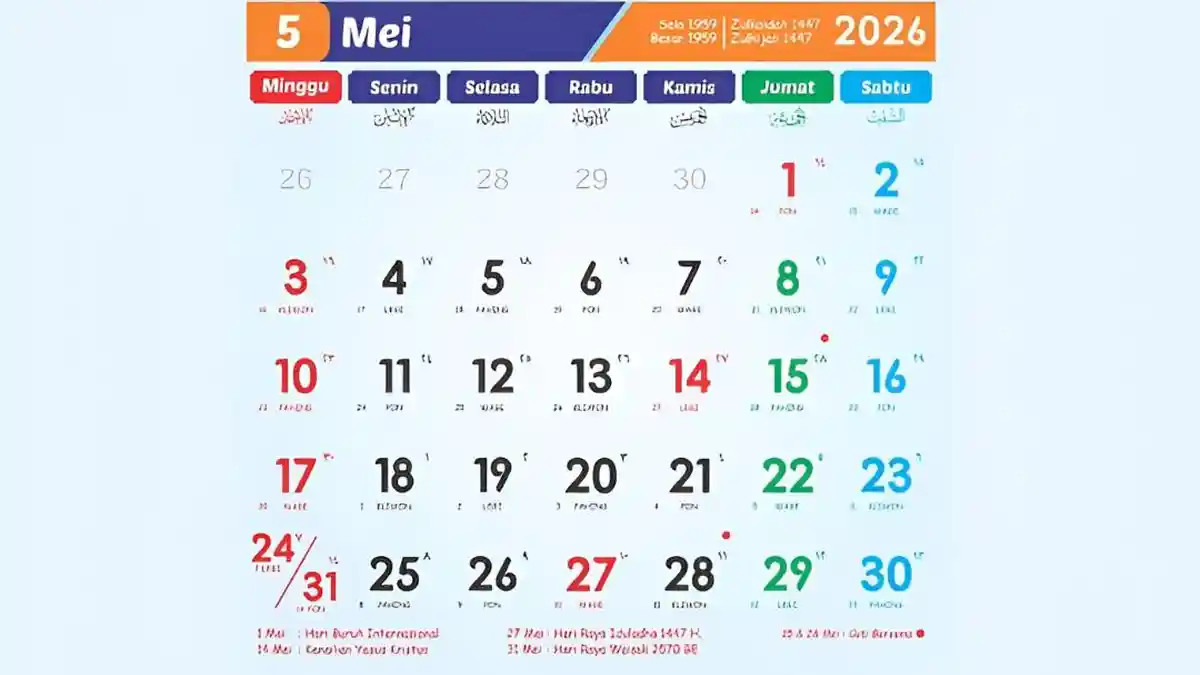 Cuti Bersama Kenaikan Yesus Kristus, Lanjut Idul Adha di Bulan Mei 2026