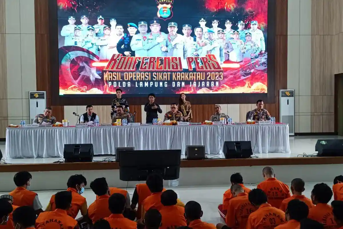 Polda Lampung Berhasil Ungkap 307 Kasus dalam Operasi Sikat Krakatau 2023