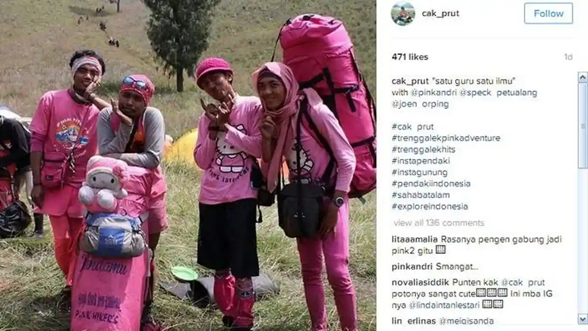 Tak Berniat Genit, Naik Gunung dengan Kostum Hello Kitty Ada Tujuannya Lho